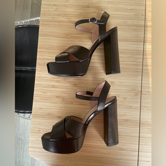 Platform chunky heels, genuine Italian leather - Picture 2 of 7